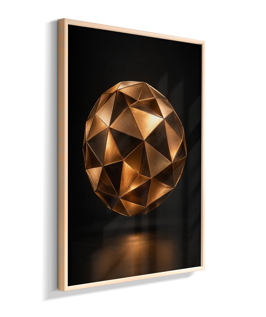 Esfera Facetada — Bronze e Preto