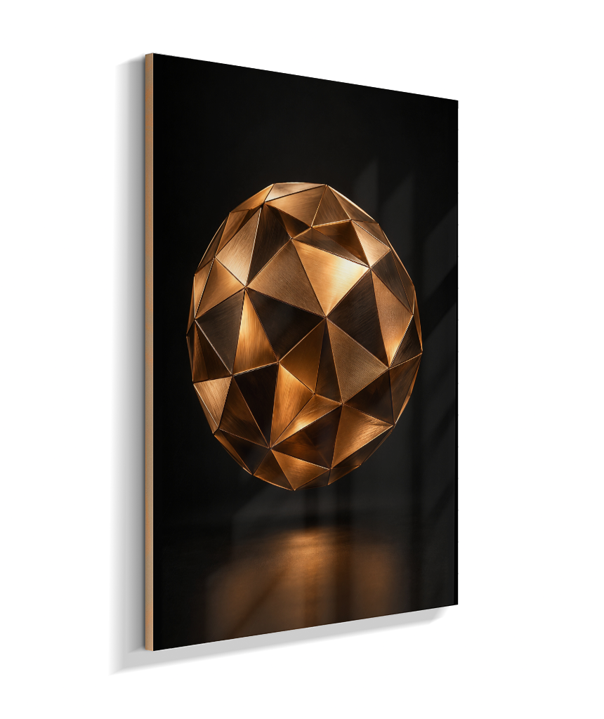 Esfera Facetada — Bronze e Preto