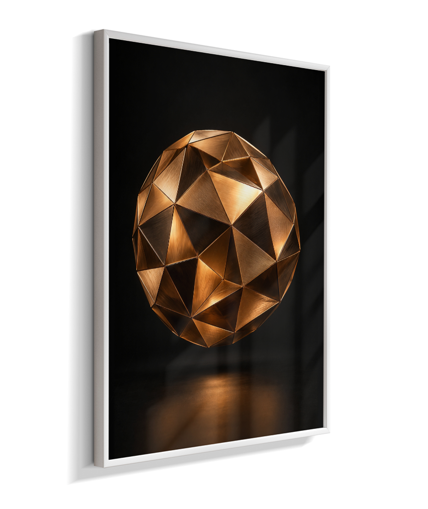 Esfera Facetada — Bronze e Preto