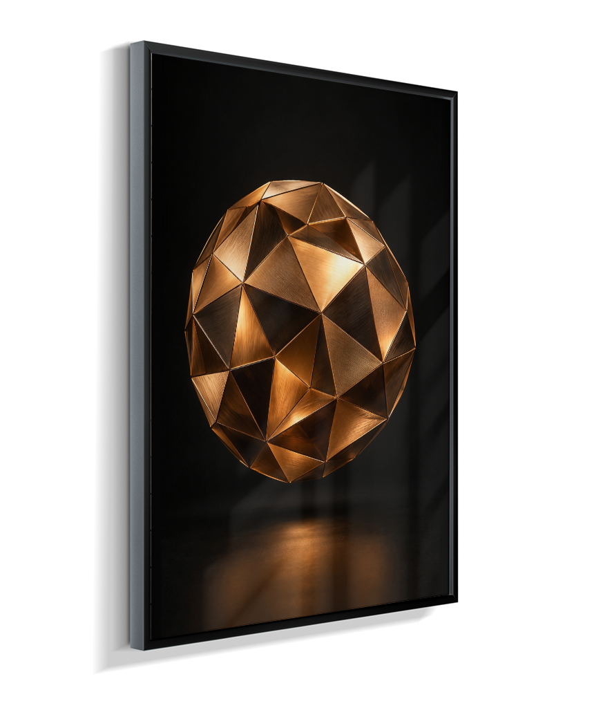 Esfera Facetada — Bronze e Preto