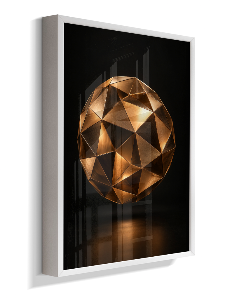 Esfera Facetada — Bronze e Preto