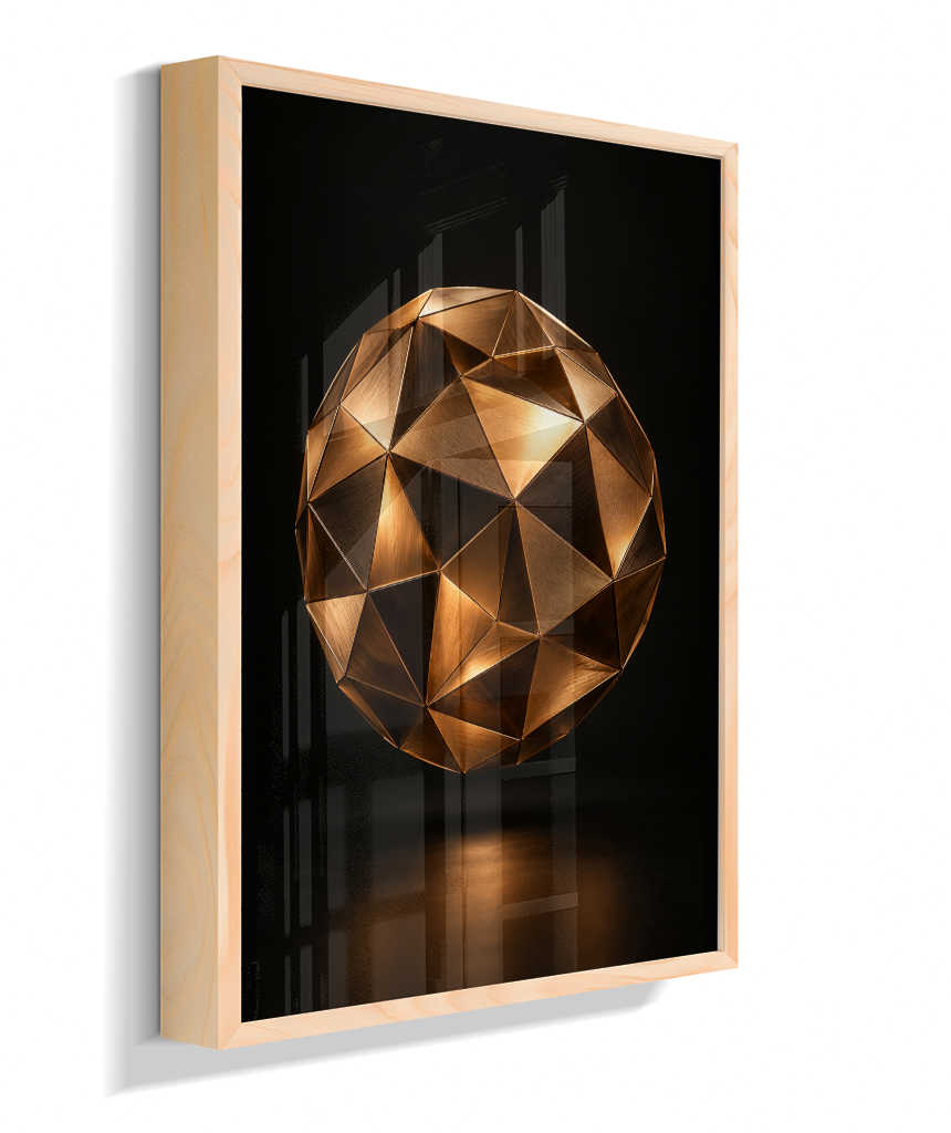 Esfera Facetada — Bronze e Preto