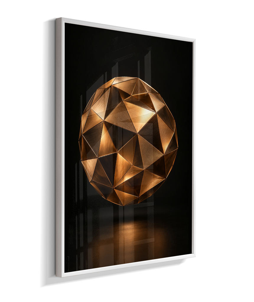 Esfera Facetada — Bronze e Preto