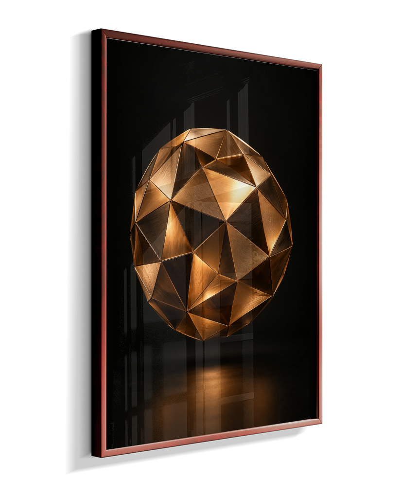 Esfera Facetada — Bronze e Preto