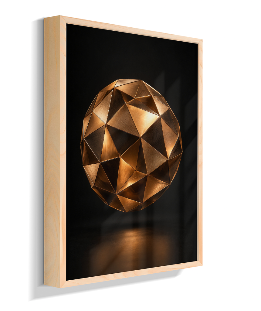 Esfera Facetada — Bronze e Preto