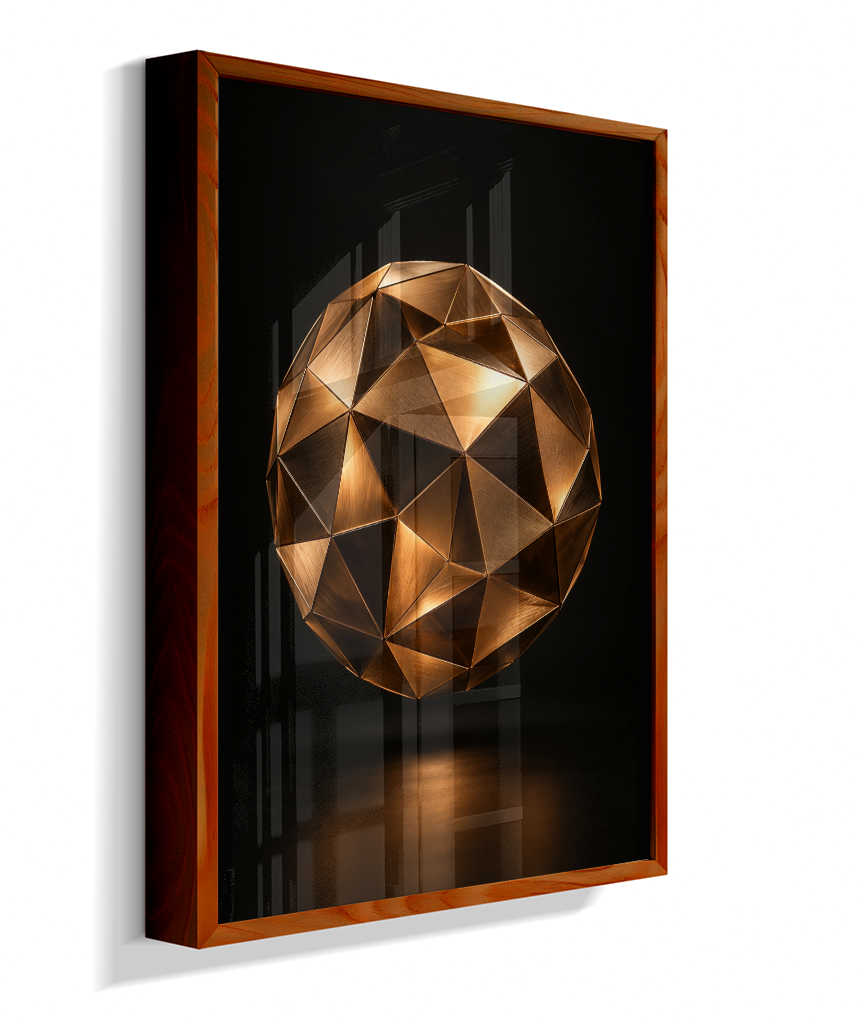 Esfera Facetada — Bronze e Preto