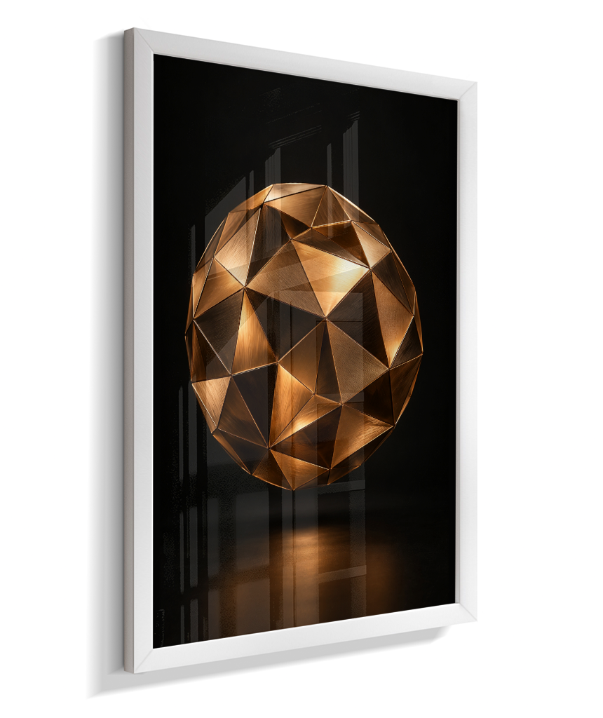 Esfera Facetada — Bronze e Preto