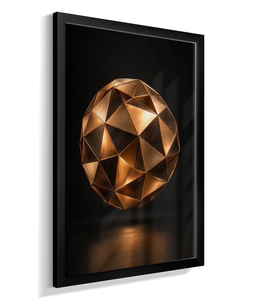 Esfera Facetada — Bronze e Preto