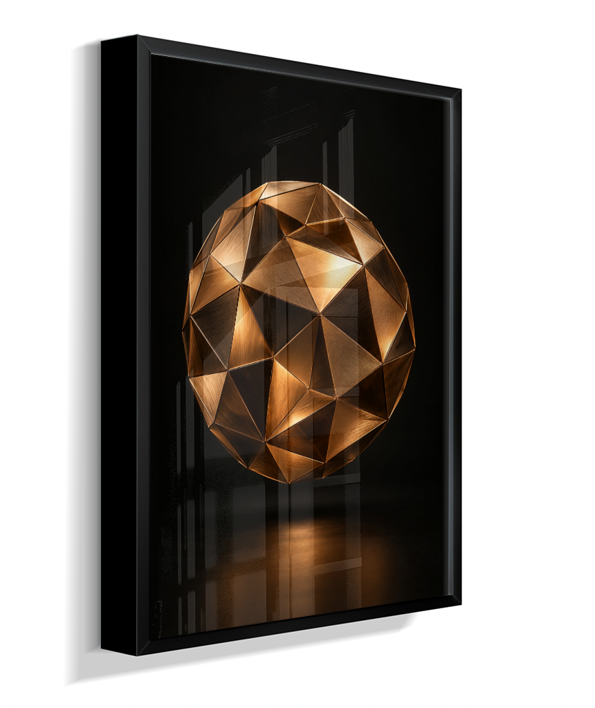 Esfera Facetada — Bronze e Preto