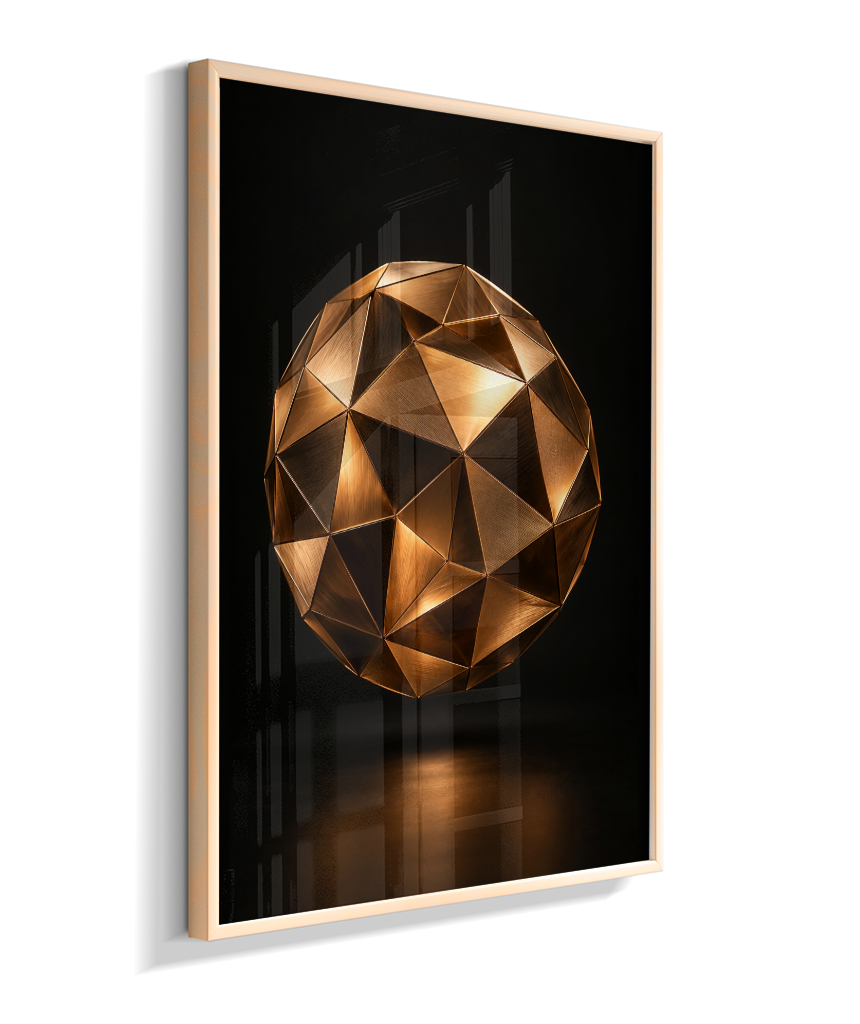 Esfera Facetada — Bronze e Preto