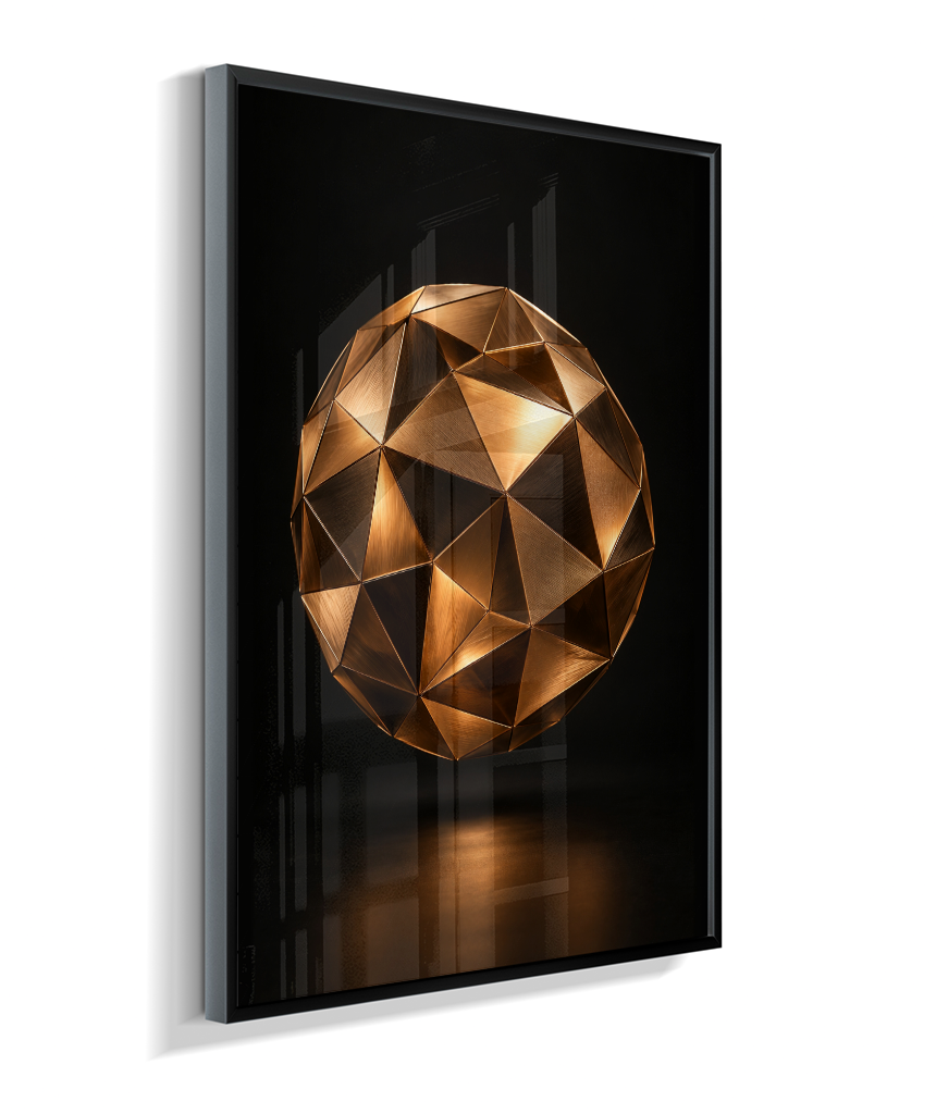 Esfera Facetada — Bronze e Preto