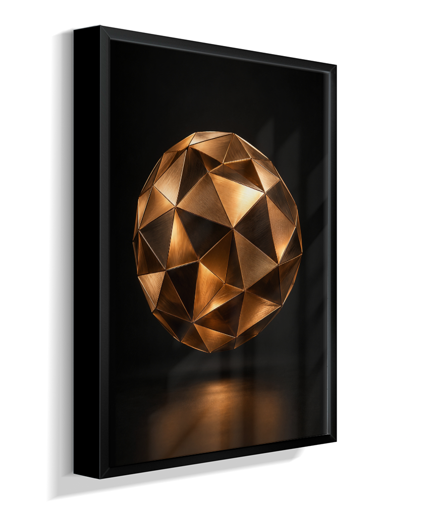Esfera Facetada — Bronze e Preto