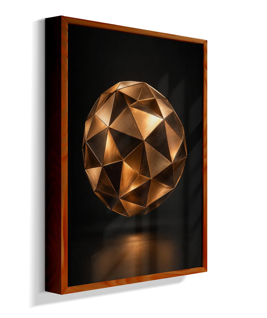 Esfera Facetada — Bronze e Preto