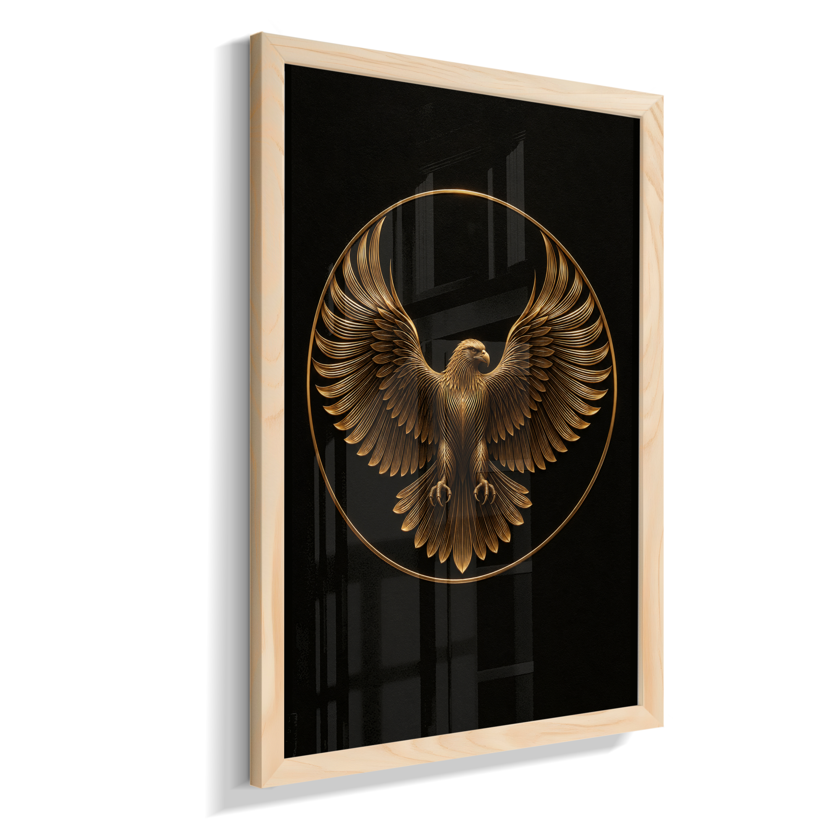 Águia em Linhas — Bronze e Preto