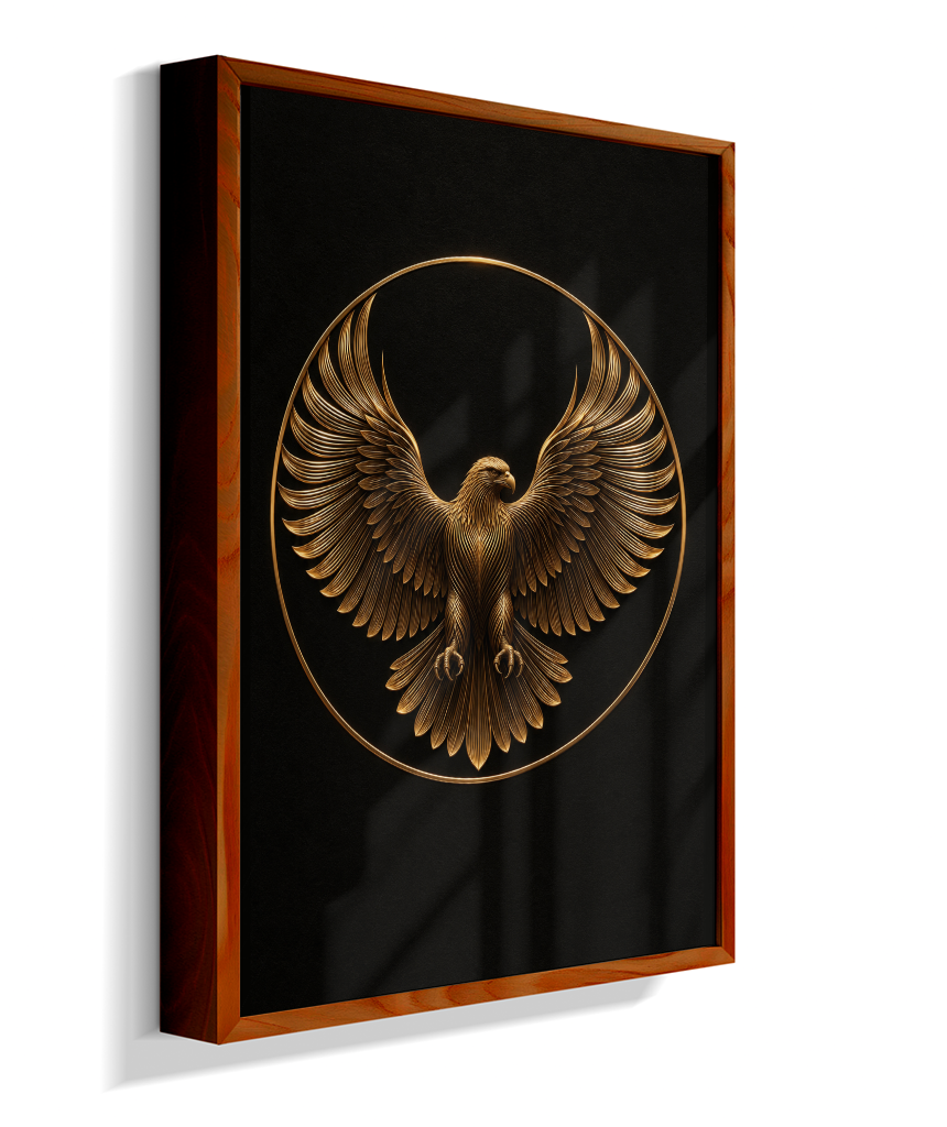 Águia em Linhas — Bronze e Preto