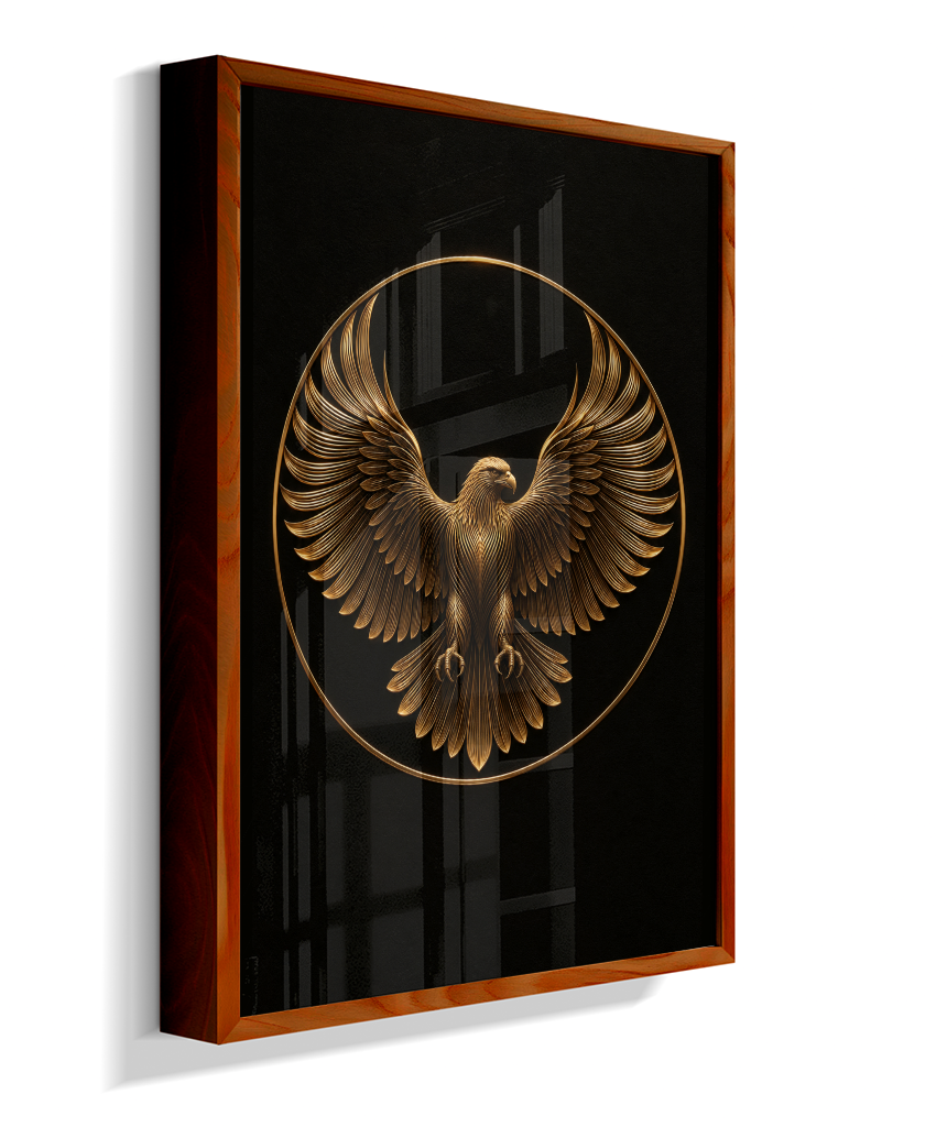 Águia em Linhas — Bronze e Preto