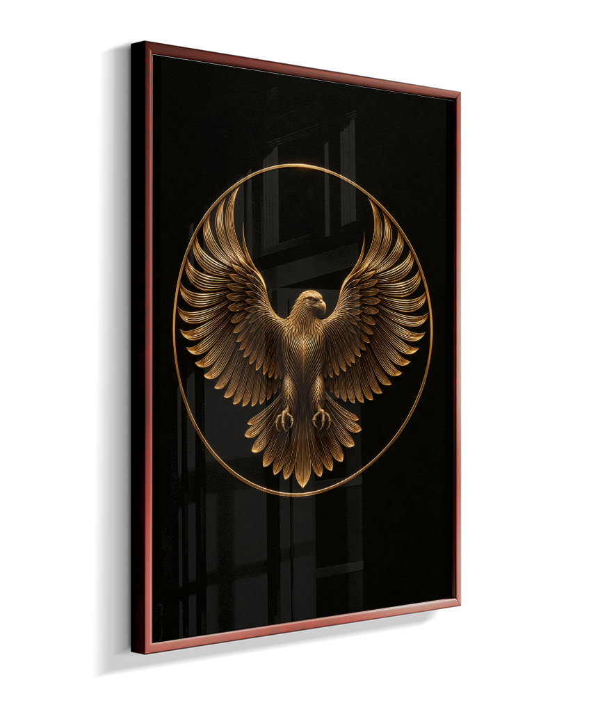Águia em Linhas — Bronze e Preto
