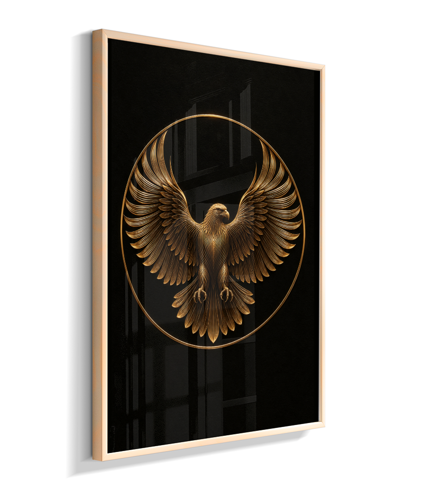 Águia em Linhas — Bronze e Preto