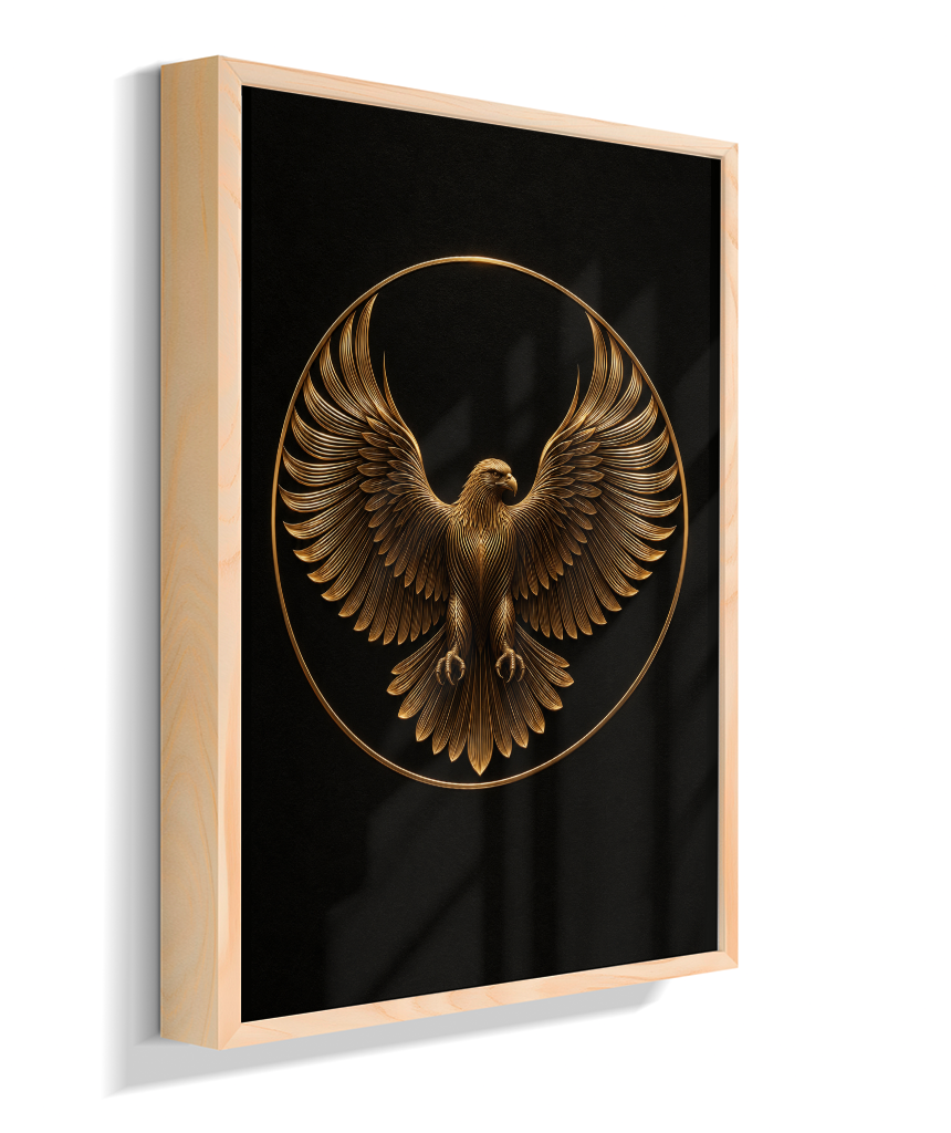 Águia em Linhas — Bronze e Preto
