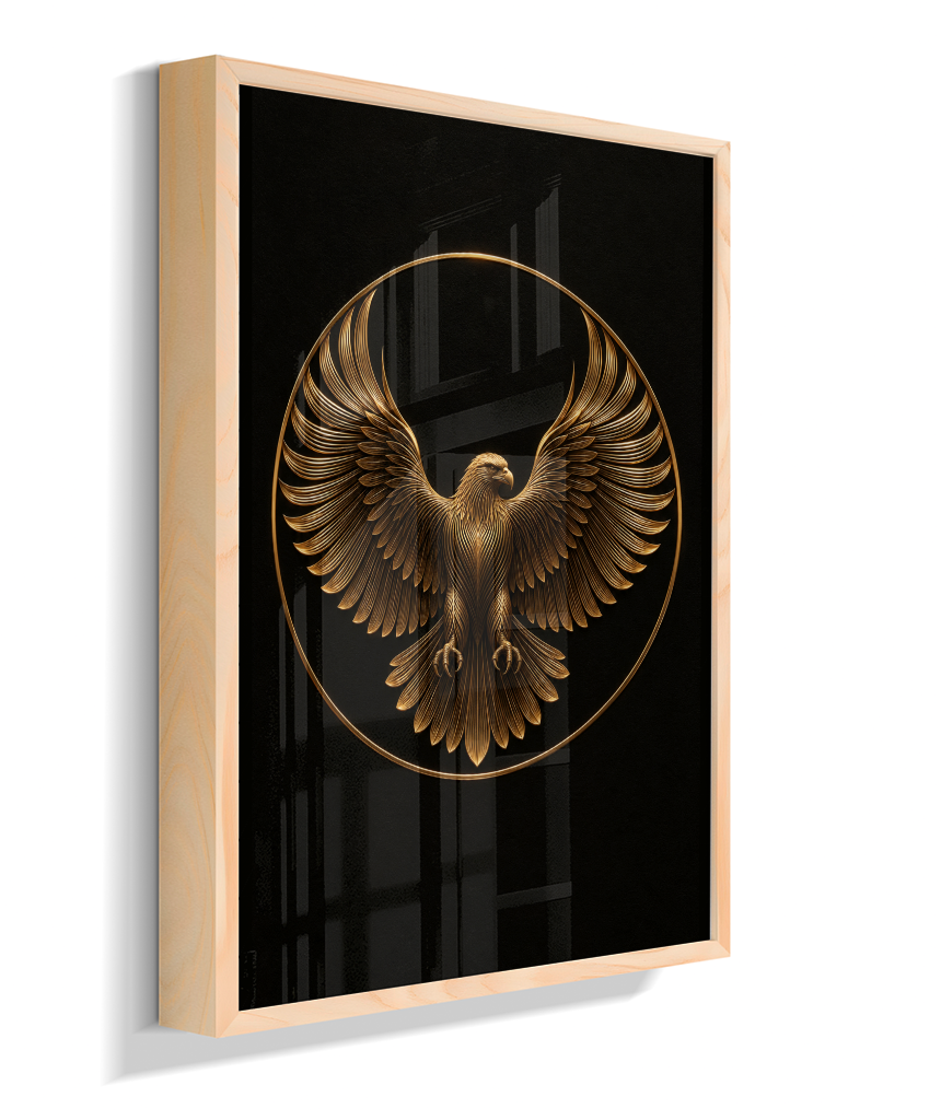 Águia em Linhas — Bronze e Preto