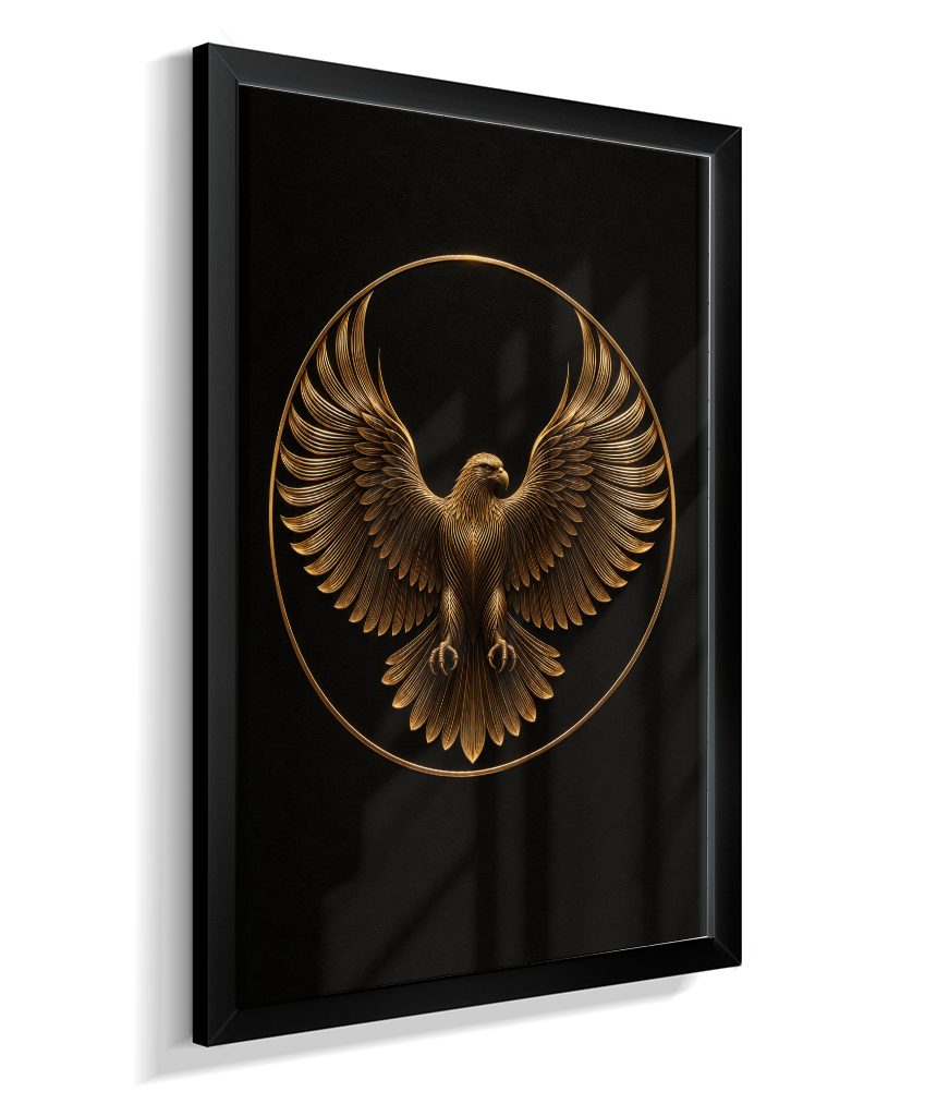 Águia em Linhas — Bronze e Preto