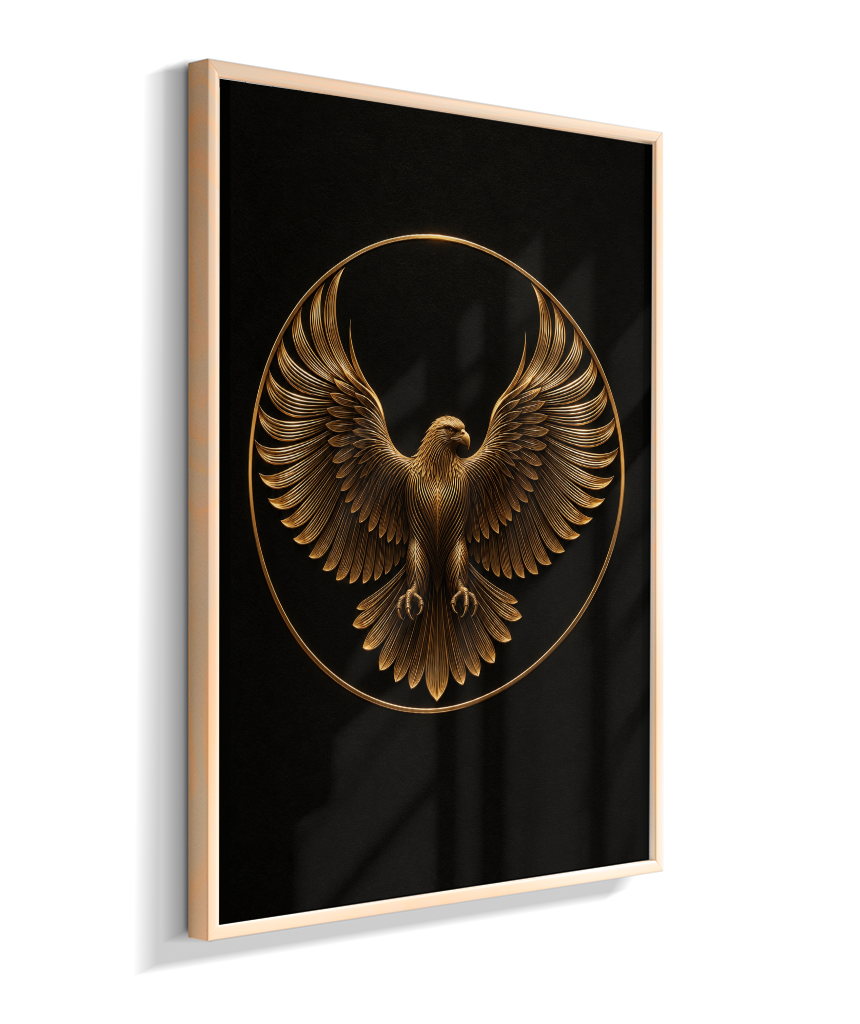 Águia em Linhas — Bronze e Preto