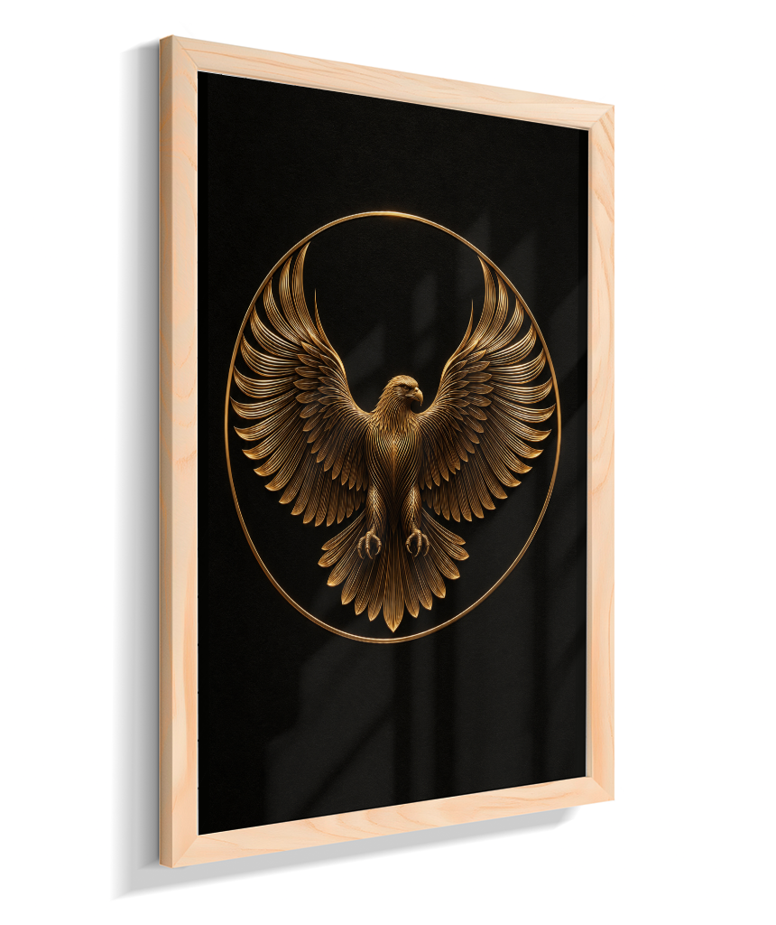 Águia em Linhas — Bronze e Preto