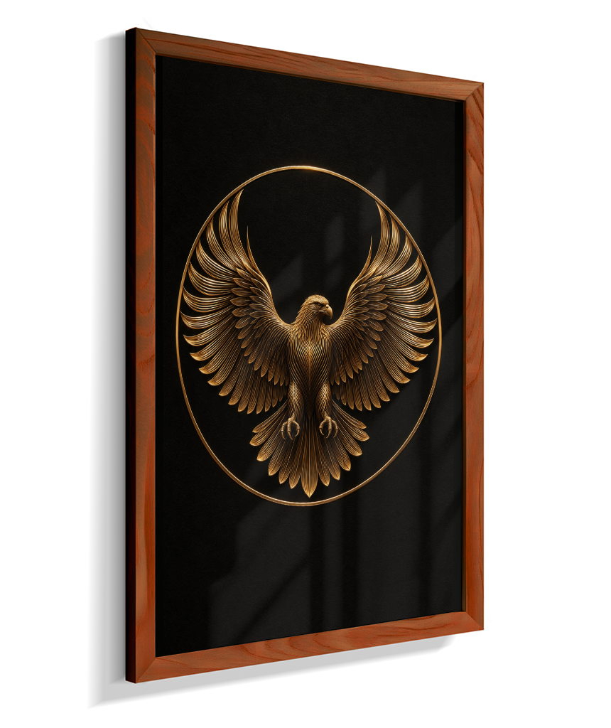 Águia em Linhas — Bronze e Preto