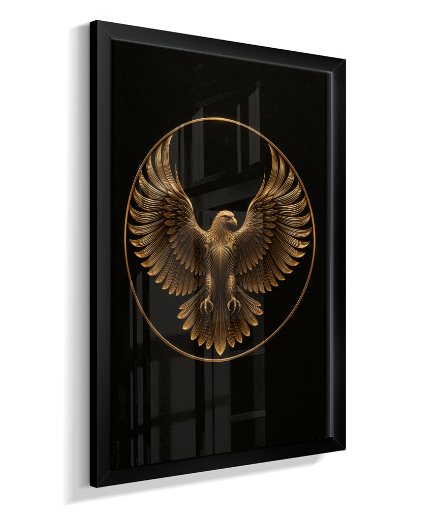 Águia em Linhas — Bronze e Preto