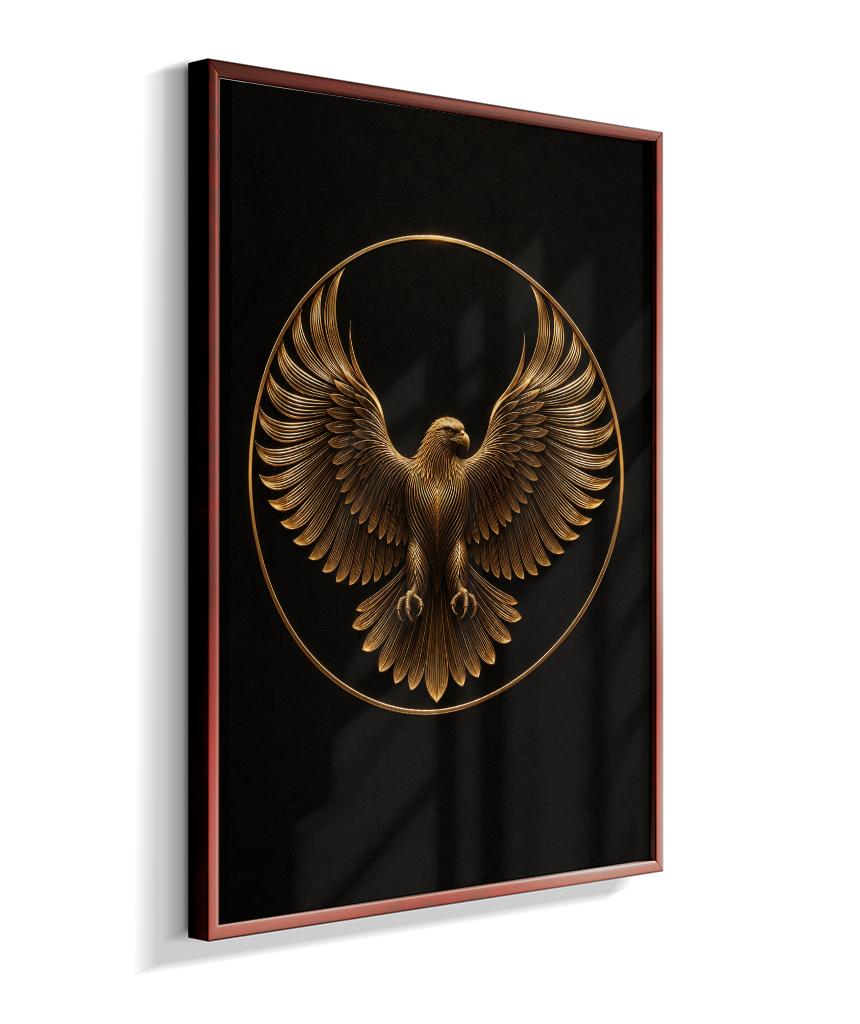 Águia em Linhas — Bronze e Preto
