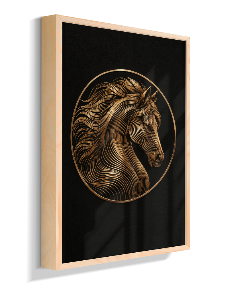 Cavalo em Linhas — Bronze e Preto