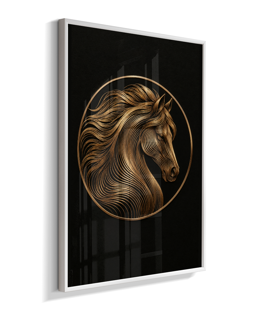 Cavalo em Linhas — Bronze e Preto
