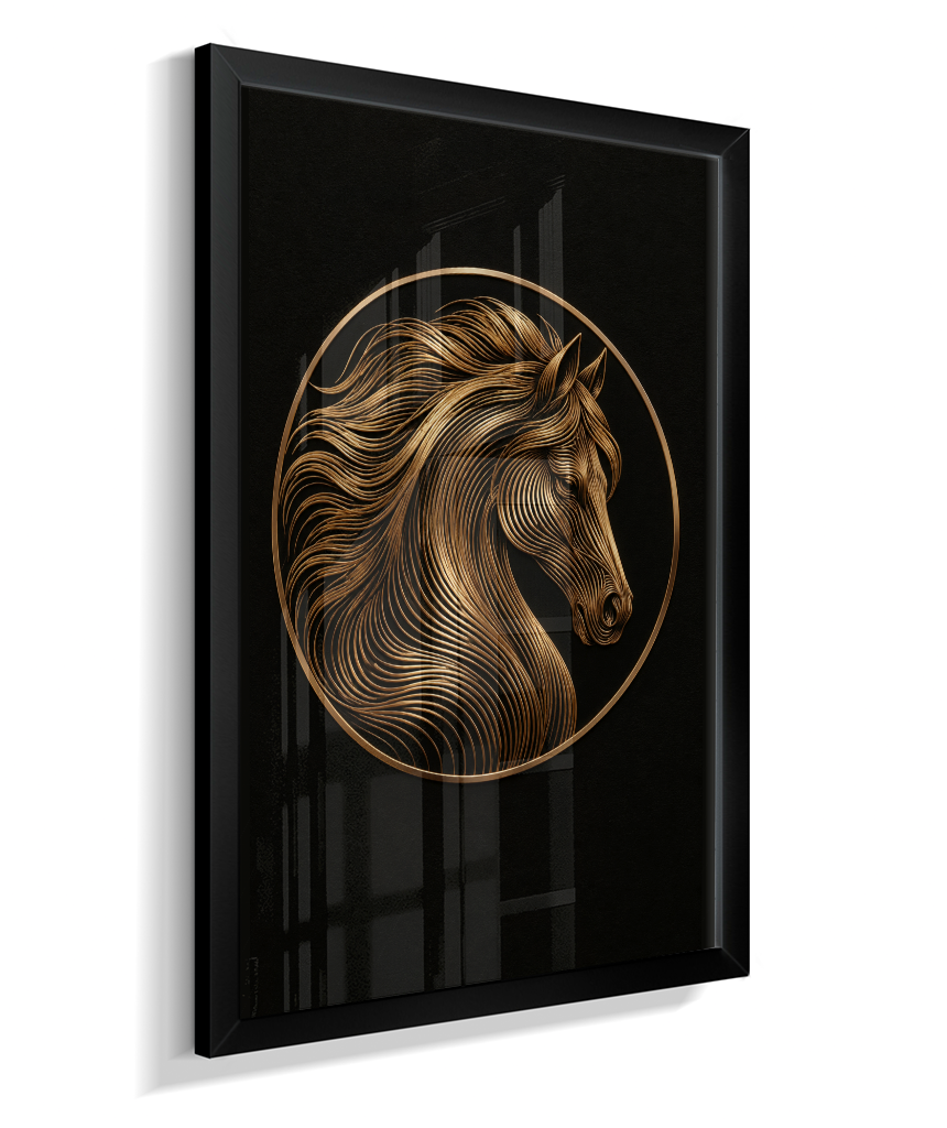 Cavalo em Linhas — Bronze e Preto