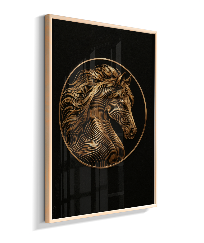 Cavalo em Linhas — Bronze e Preto