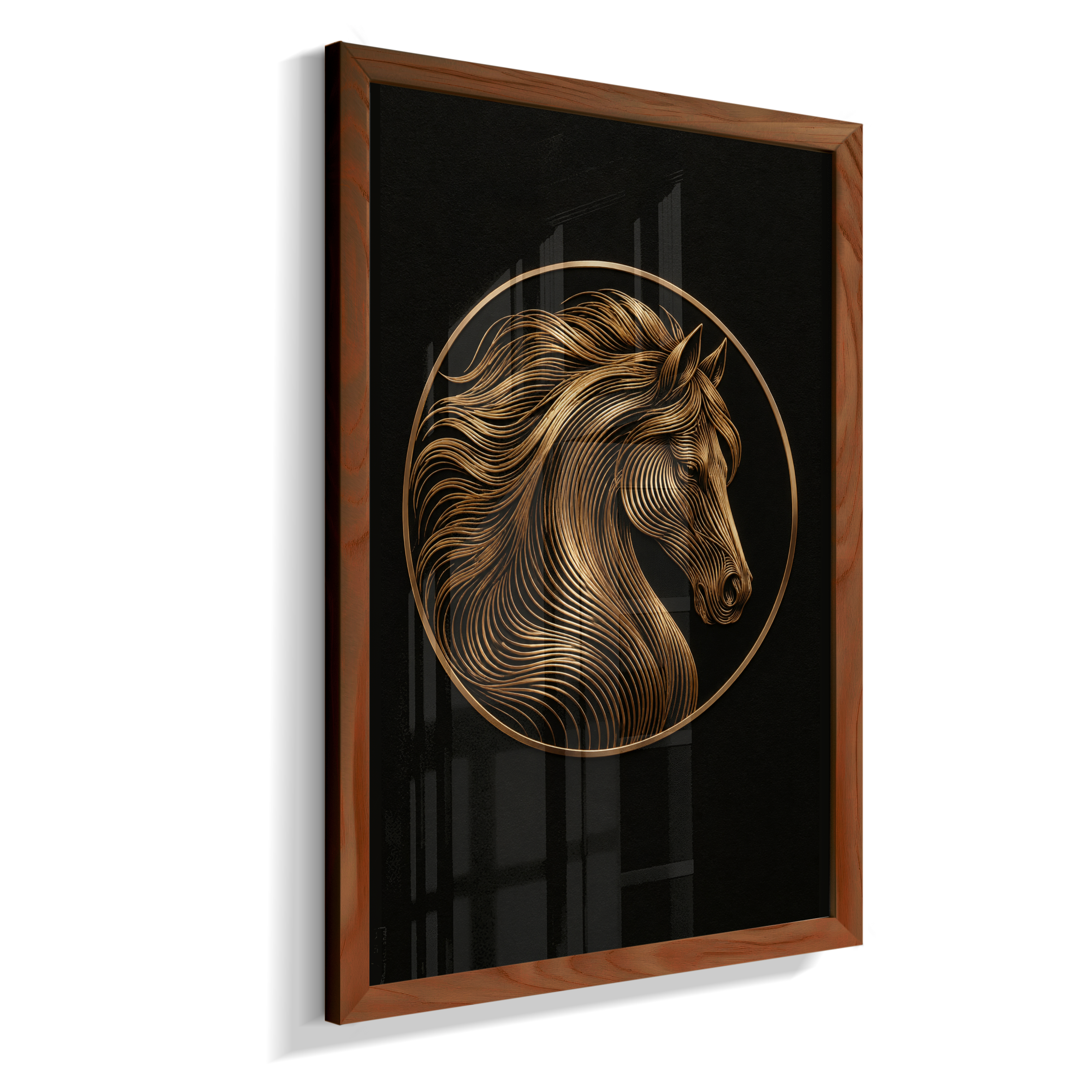 Cavalo em Linhas — Bronze e Preto