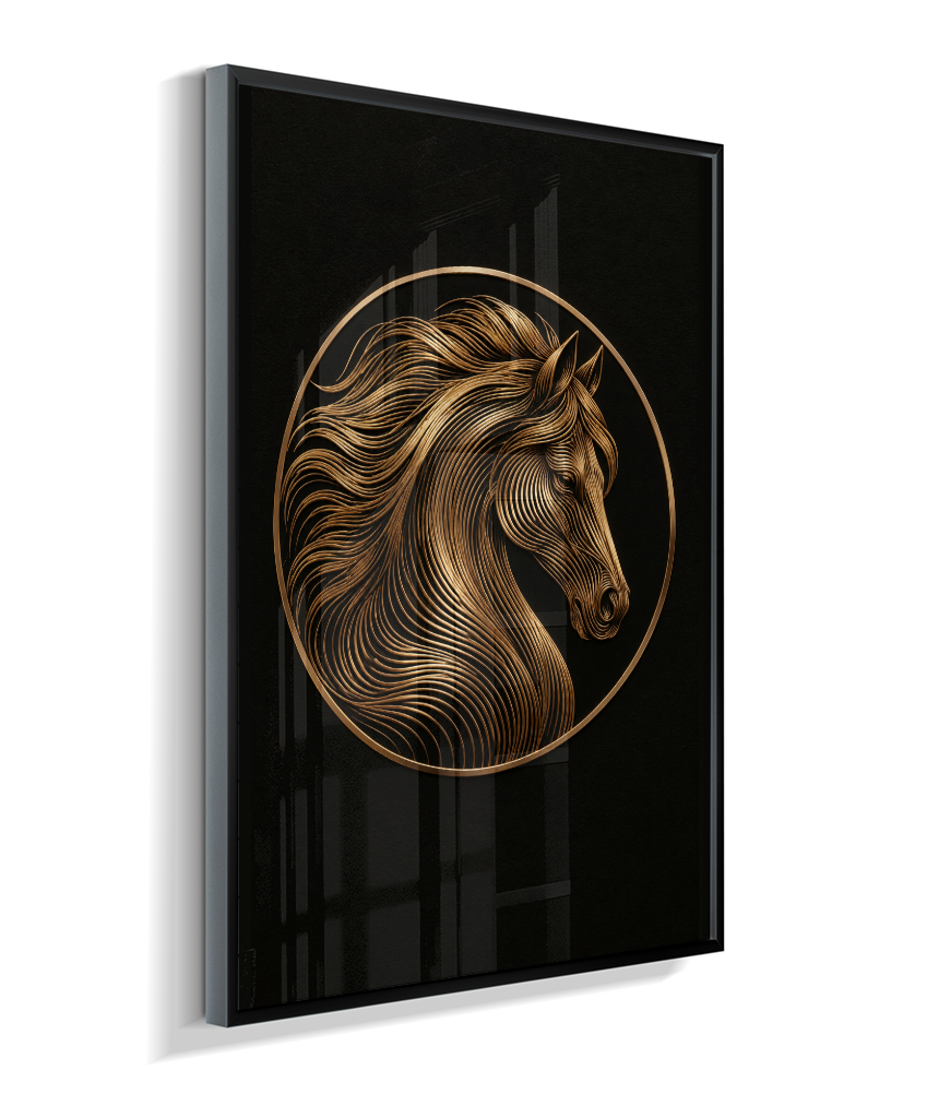 Cavalo em Linhas — Bronze e Preto