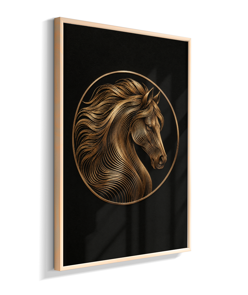 Cavalo em Linhas — Bronze e Preto