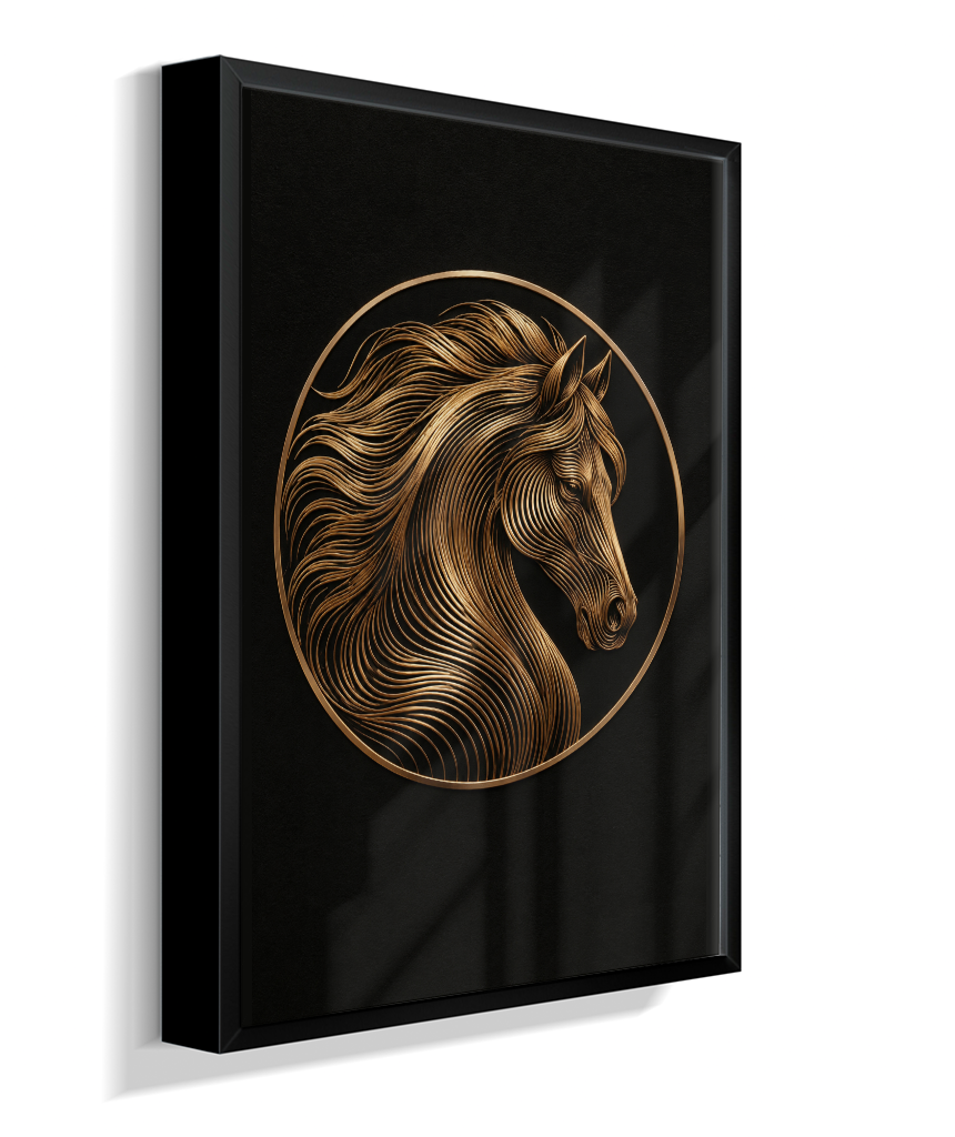 Cavalo em Linhas — Bronze e Preto