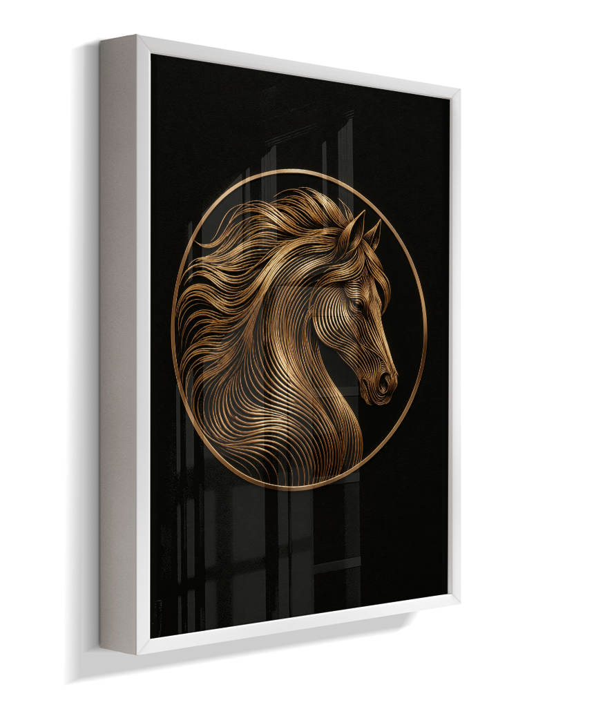 Cavalo em Linhas — Bronze e Preto