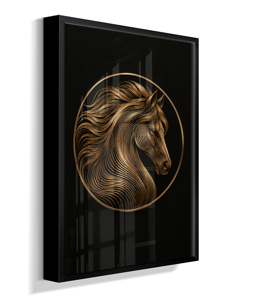 Cavalo em Linhas — Bronze e Preto