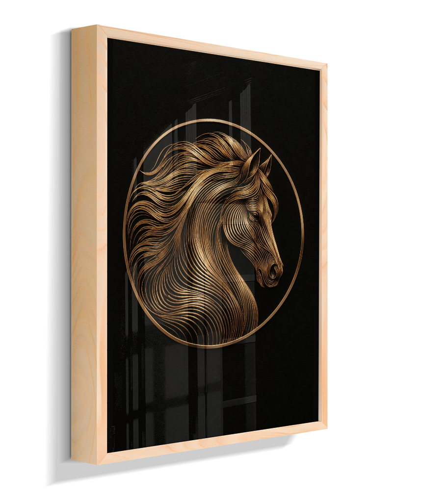Cavalo em Linhas — Bronze e Preto