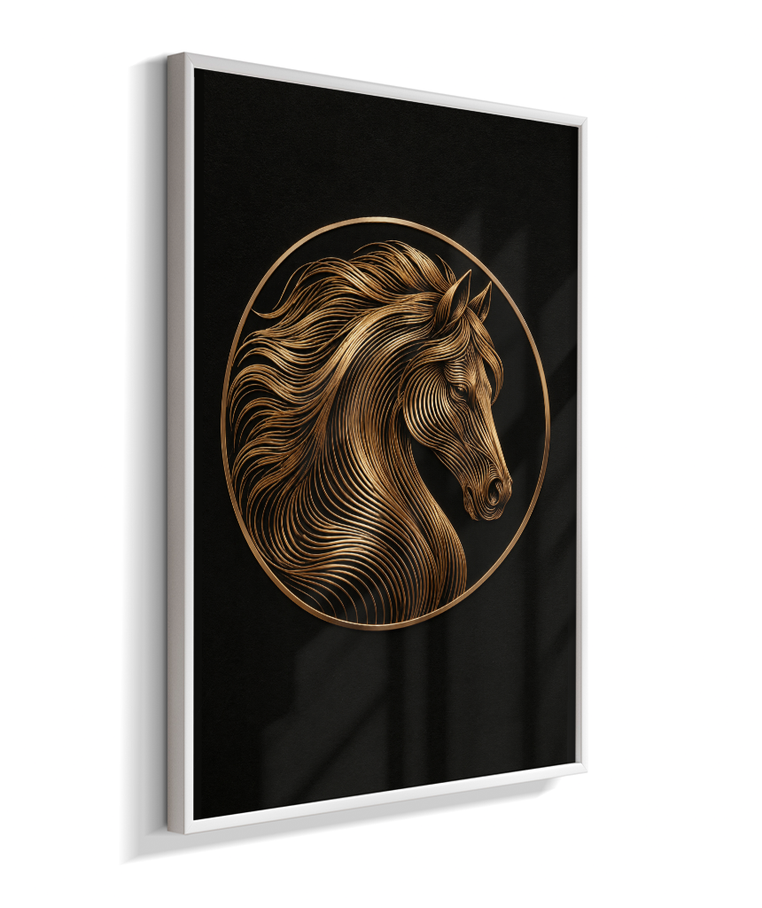 Cavalo em Linhas — Bronze e Preto