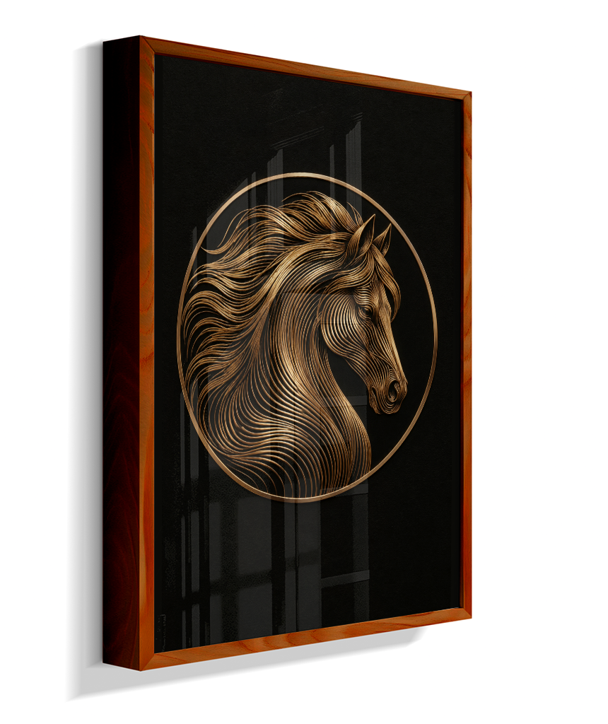 Cavalo em Linhas — Bronze e Preto