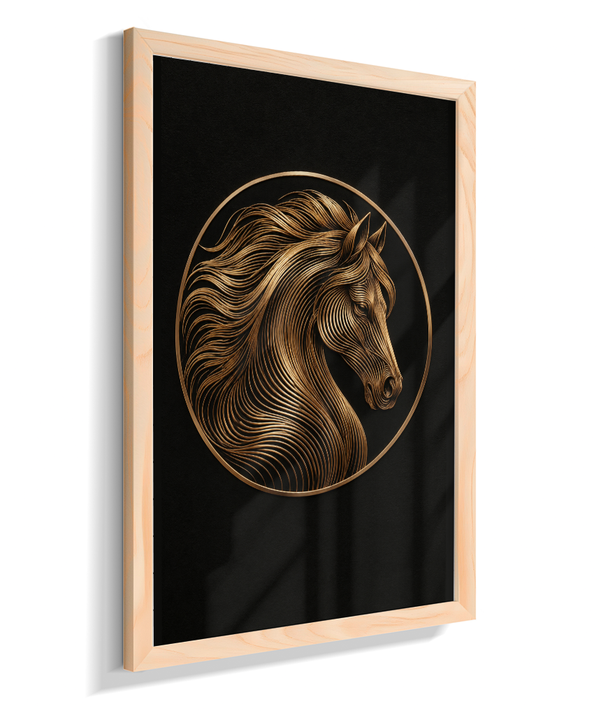 Cavalo em Linhas — Bronze e Preto