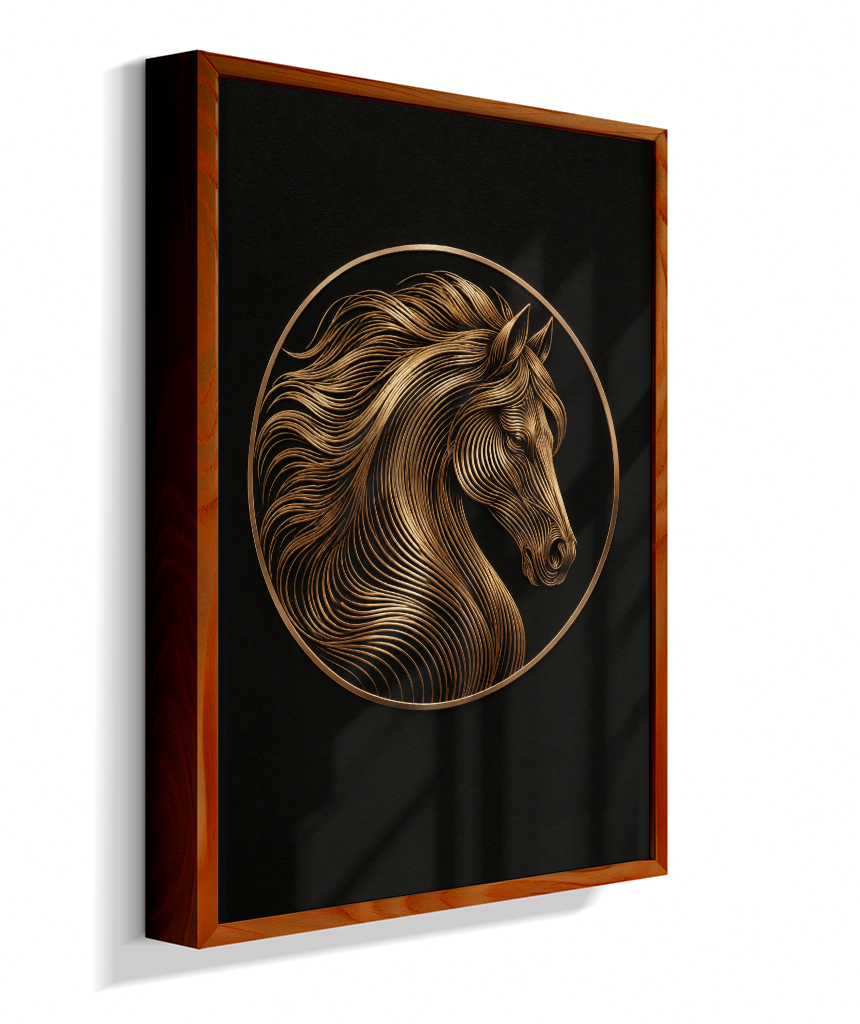 Cavalo em Linhas — Bronze e Preto