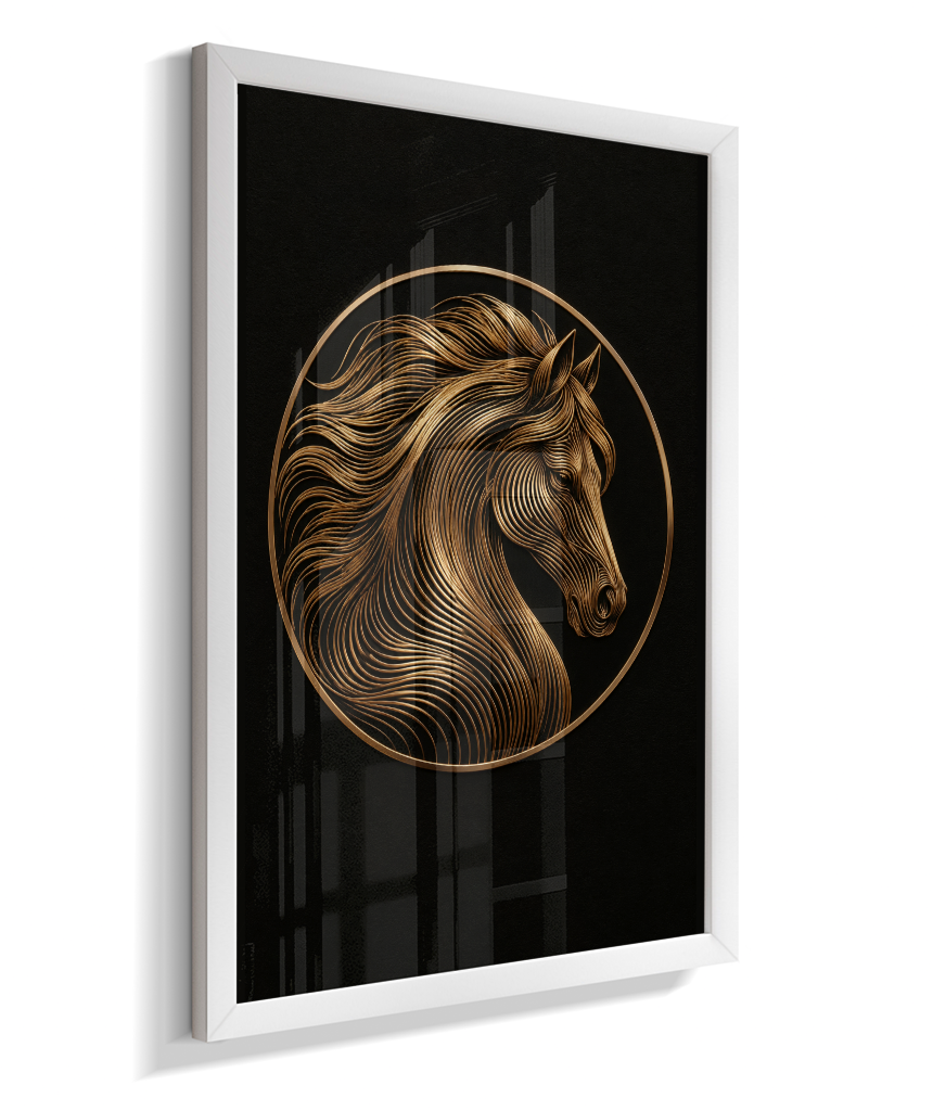 Cavalo em Linhas — Bronze e Preto