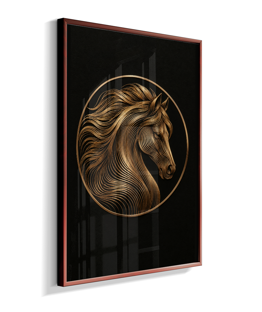 Cavalo em Linhas — Bronze e Preto