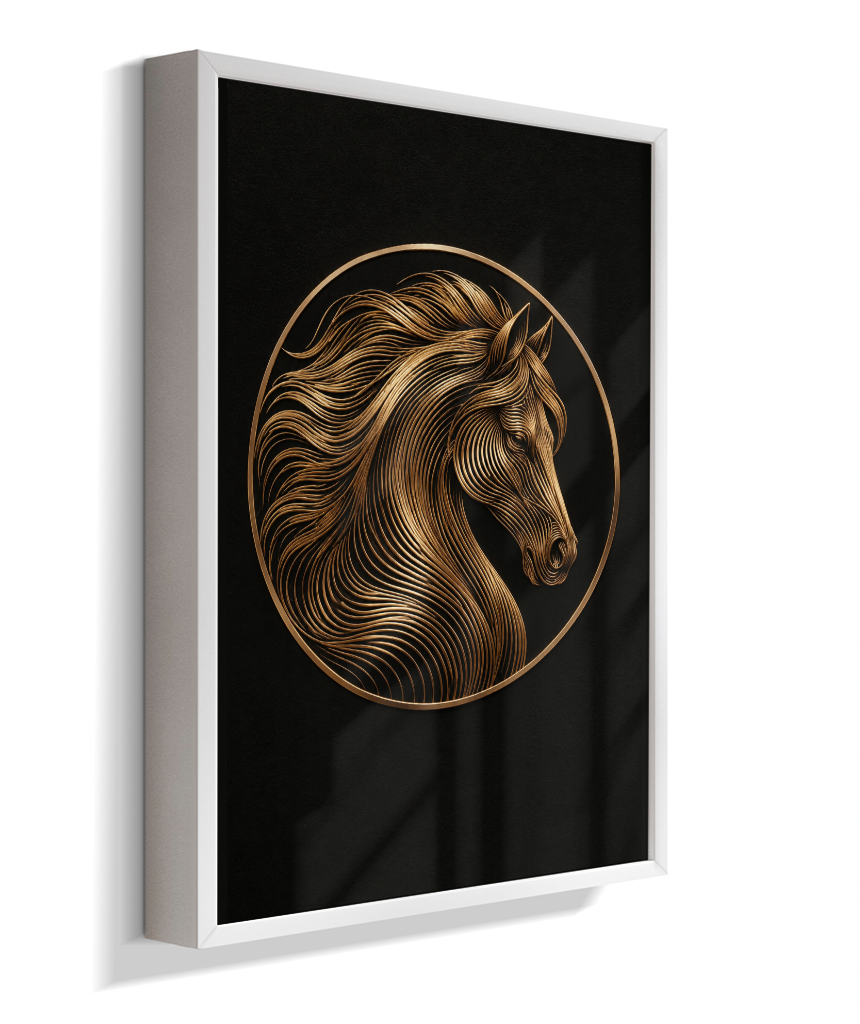 Cavalo em Linhas — Bronze e Preto