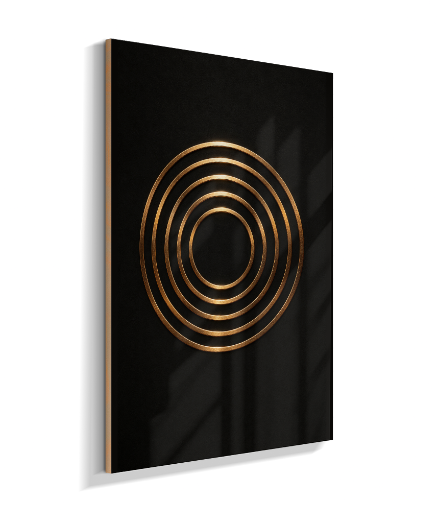 Círculos Concêntricos — Bronze e Preto