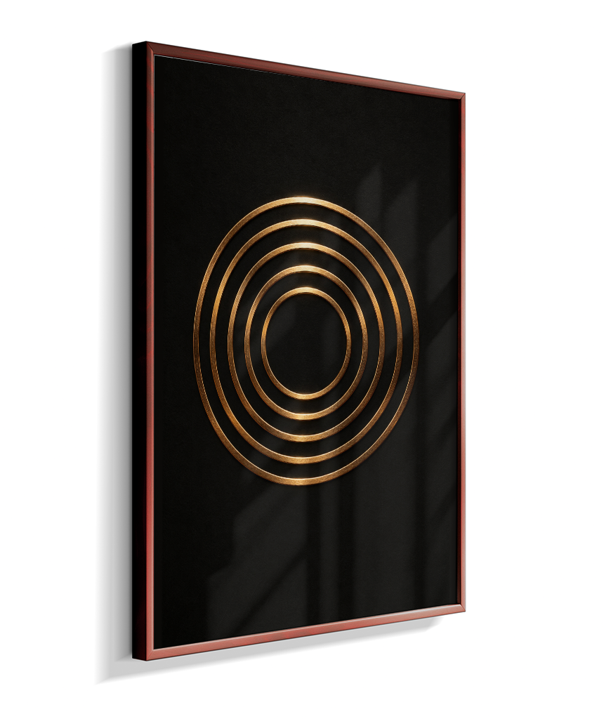 Círculos Concêntricos — Bronze e Preto